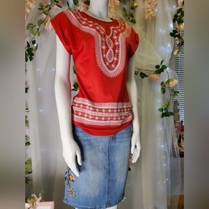 Made in Mexico Red Short Sleeve Top